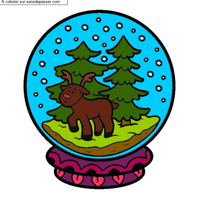 Coloriage Boule &agrave; Neige No&euml;l par Helenad