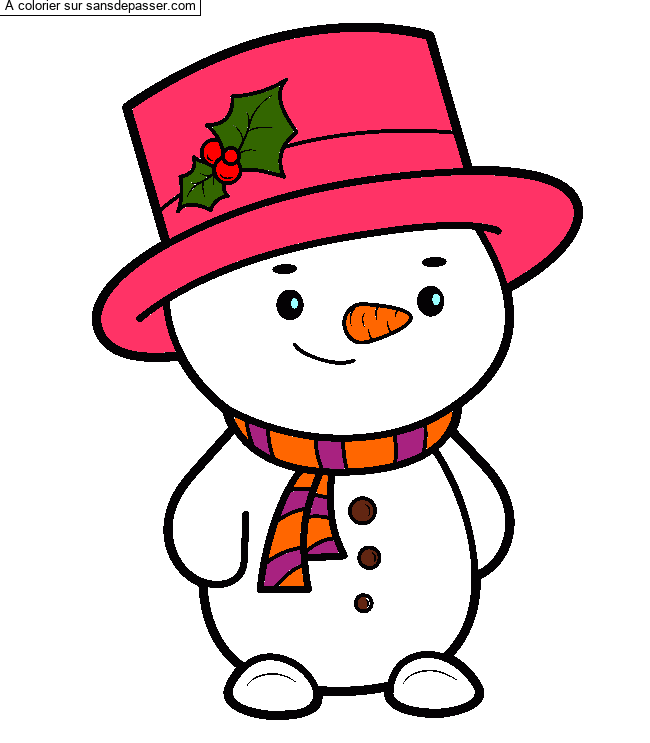 Coloriage Bonhomme de neige par un invité