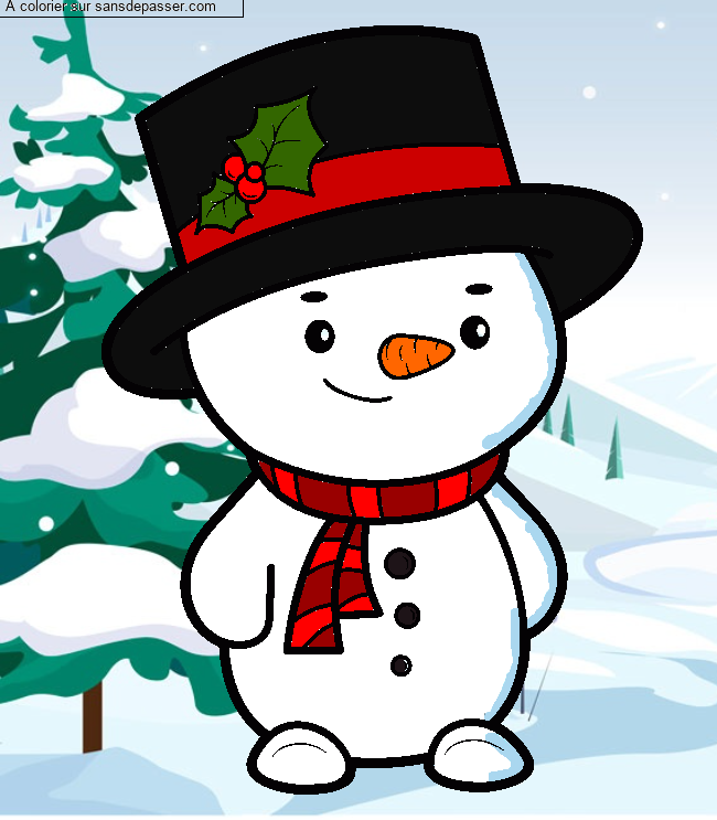 Coloriage Bonhomme de neige par kellychouchou