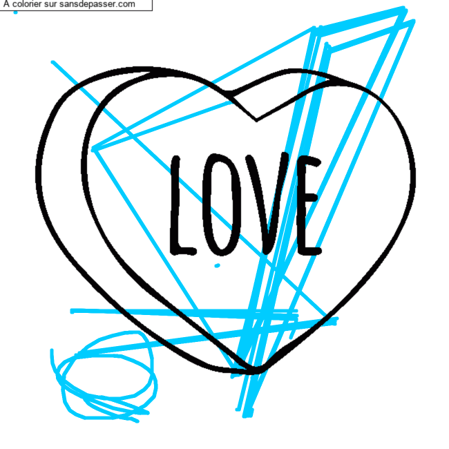 Coloriage Coeur Love par un invit&eacute;