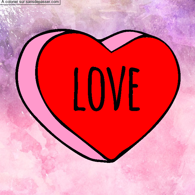 Coloriage Coeur Love par Pinpomme2014
