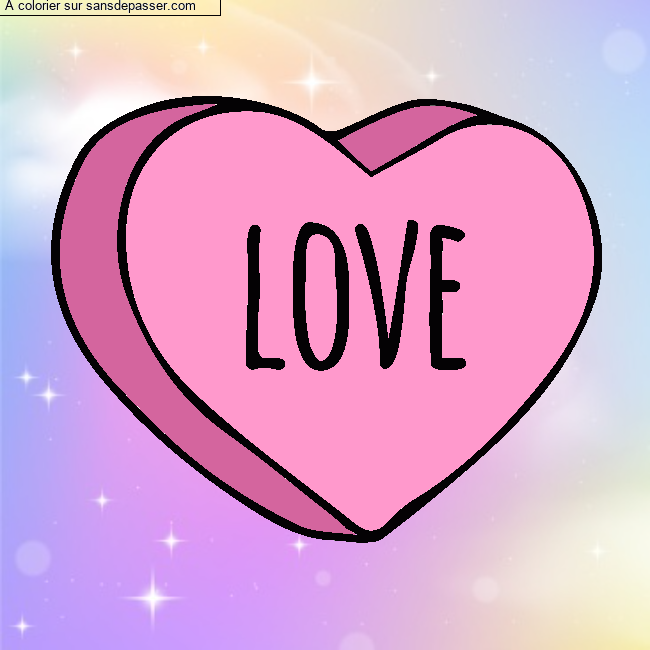 Coloriage Coeur Love par un invit&eacute;