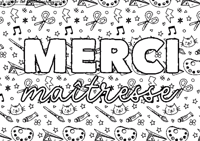 Coloriage Merci Ma&icirc;tresse par un invit&eacute;