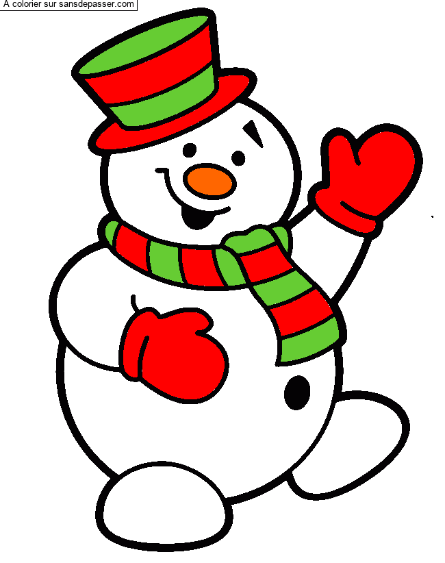 Coloriage Coucou Bonhomme de neige par lise50