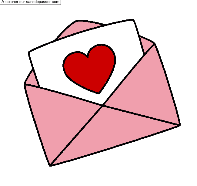 Coloriage D&eacute;claration d'amour - Lettre Saint Valentin