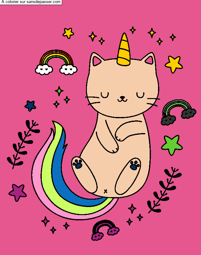 Chat licorne dormant par Pinpomme2014