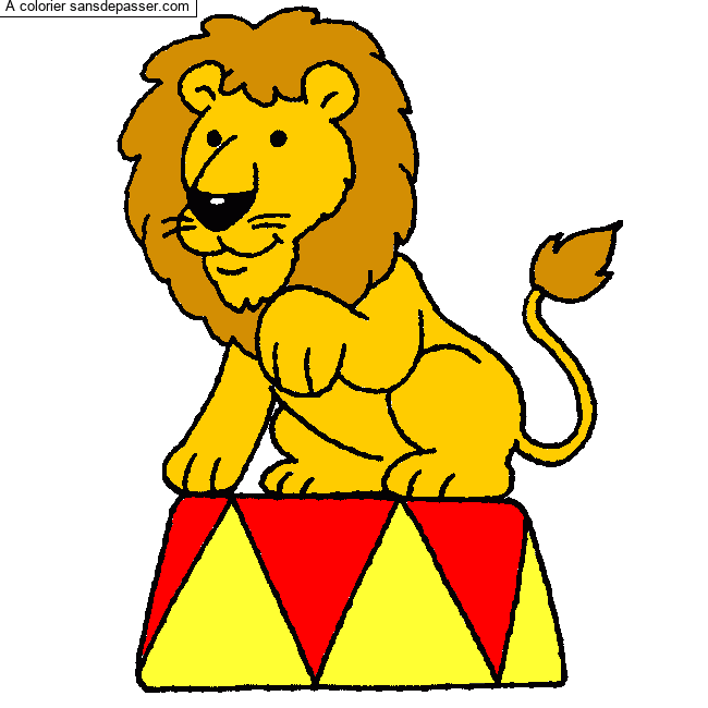 Coloriage Lion du cirque
