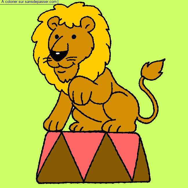 Coloriage Lion du cirque par un invité