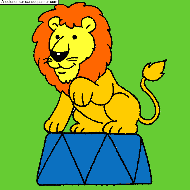 Coloriage Lion du cirque par LEANA