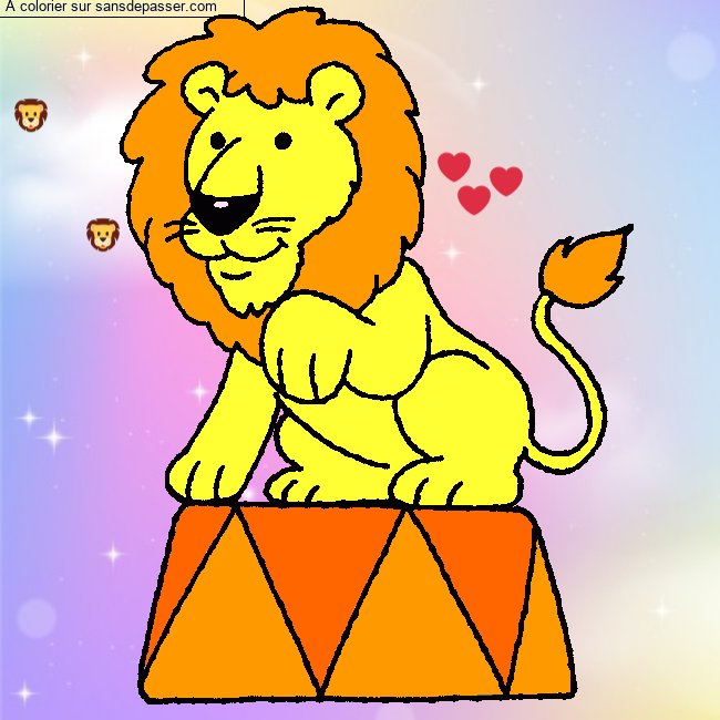 Lion du cirque par un invit&eacute;