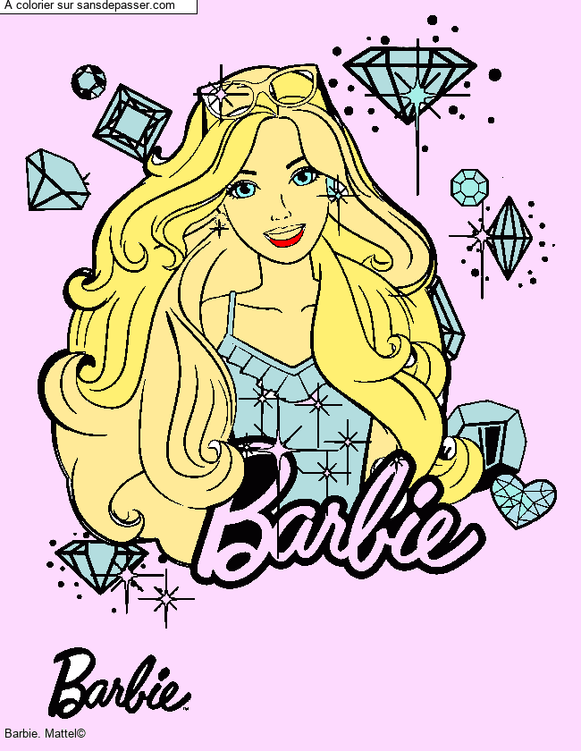 Coloriage Barbie Paillettes par un invit&eacute;