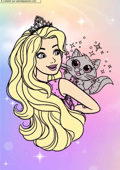 Princesse Barbie et son chat par un invit&eacute;