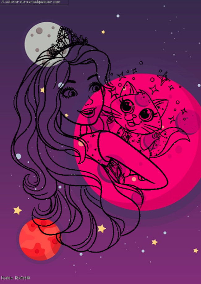 Princesse Barbie et son chat par un invit&eacute;