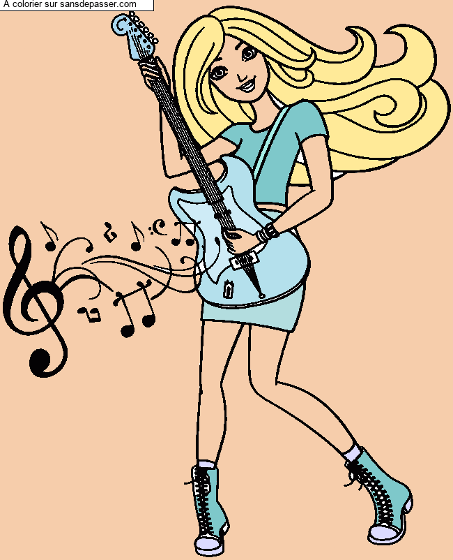 Barbie guitariste par un invit&eacute;