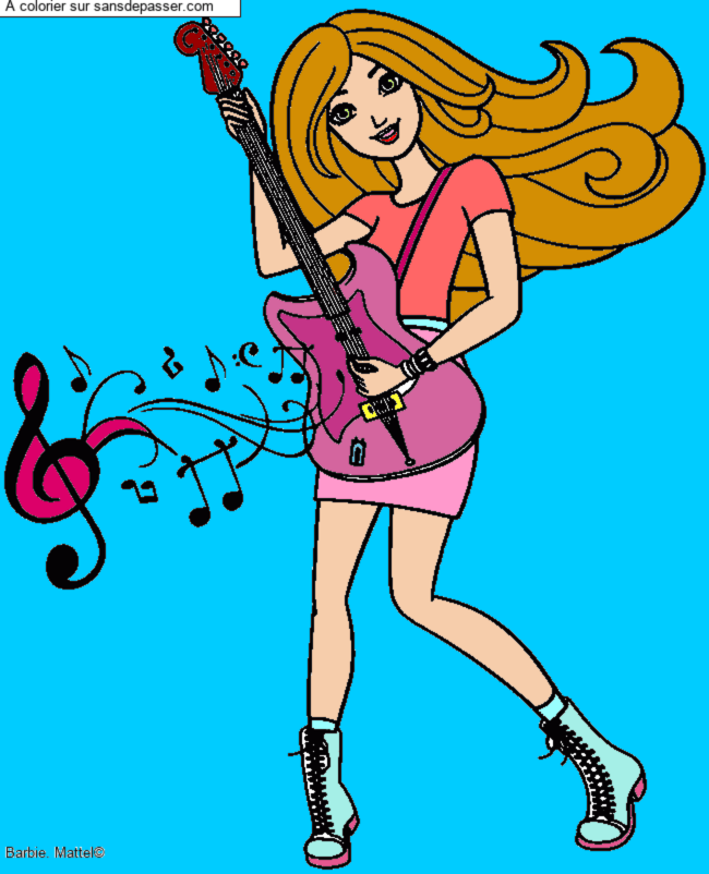 Barbie guitariste par un invit&eacute;