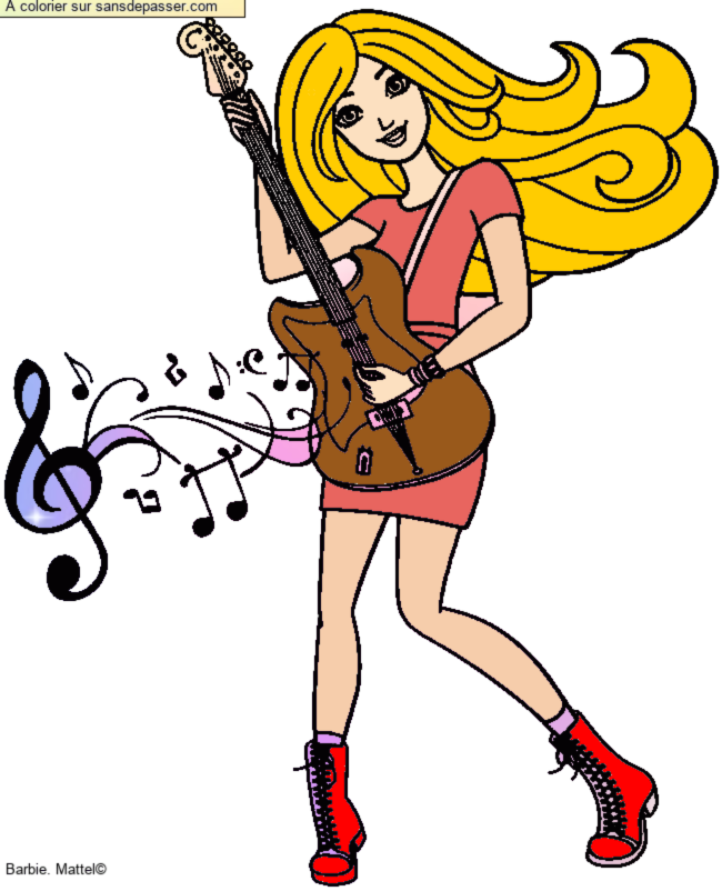 Barbie guitariste par un invit&eacute;