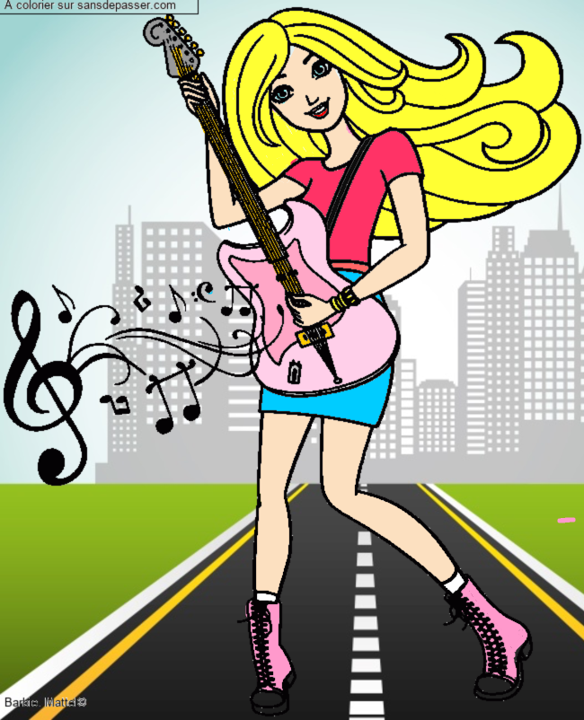 Barbie guitariste par un invit&eacute;