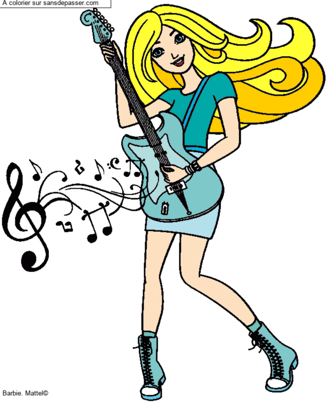 Barbie guitariste par un invit&eacute;