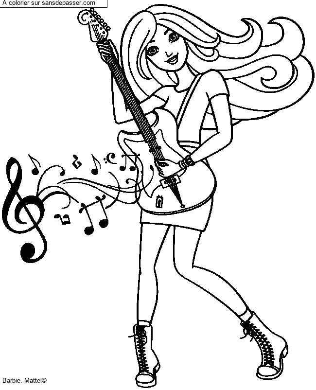 Barbie guitariste par un invit&eacute;