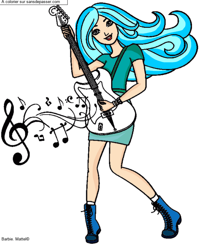 Barbie guitariste par un invit&eacute;