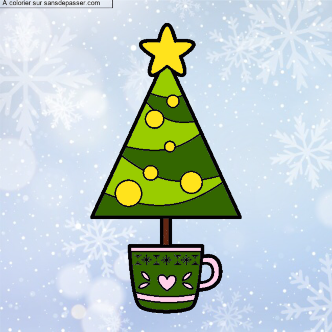 Sapin de No&euml;l &agrave; colorier par loutifike