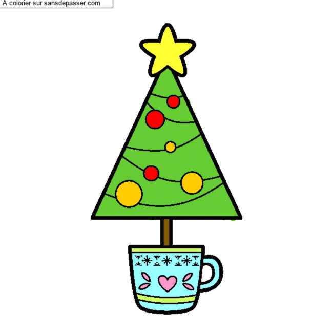 Sapin de No&euml;l &agrave; colorier par un invit&eacute;