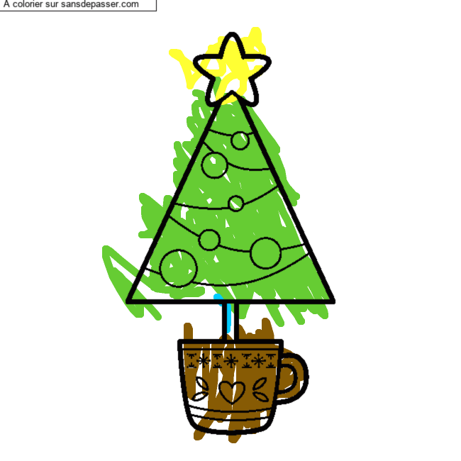 Sapin de No&euml;l &agrave; colorier par un invit&eacute;