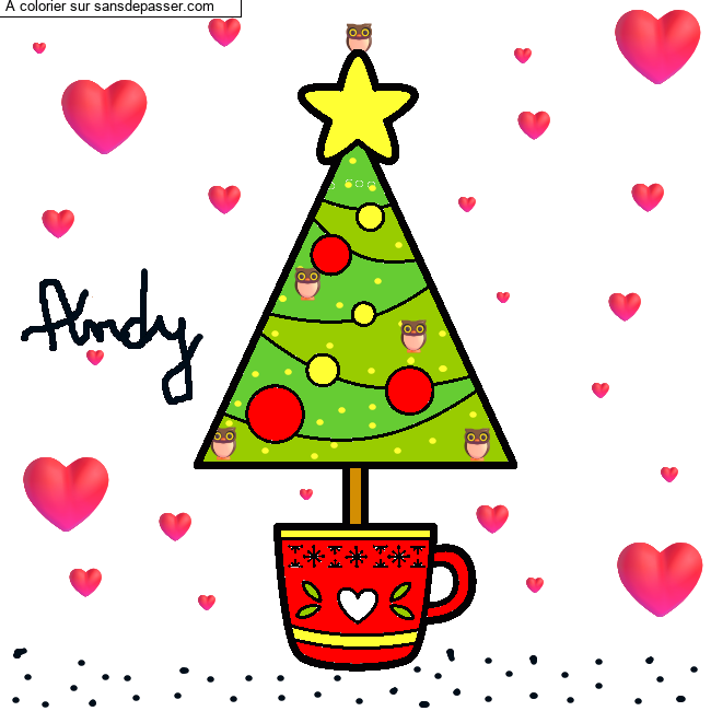 Coloriage Sapin de No&euml;l &agrave; colorier par un invit&eacute;