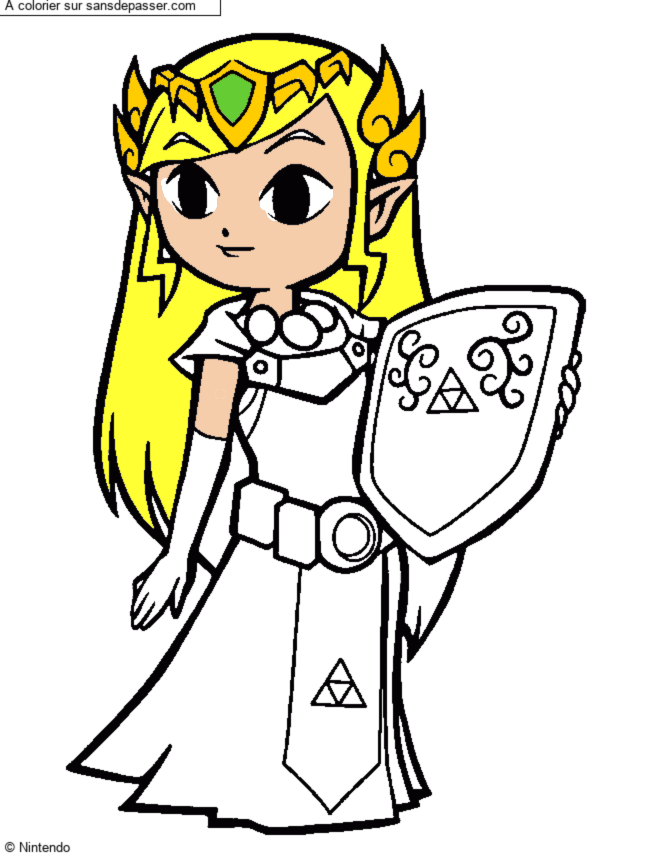 Coloriage Princesse Zelda par Iris