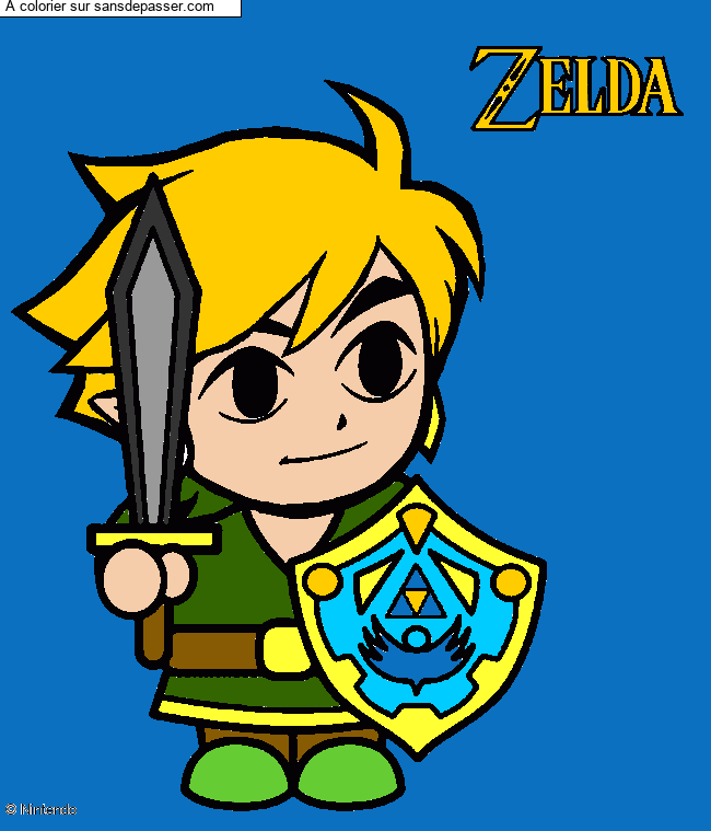 Link avec son &eacute;p&eacute;e et son bouclier - Zelda par un invit&eacute;
