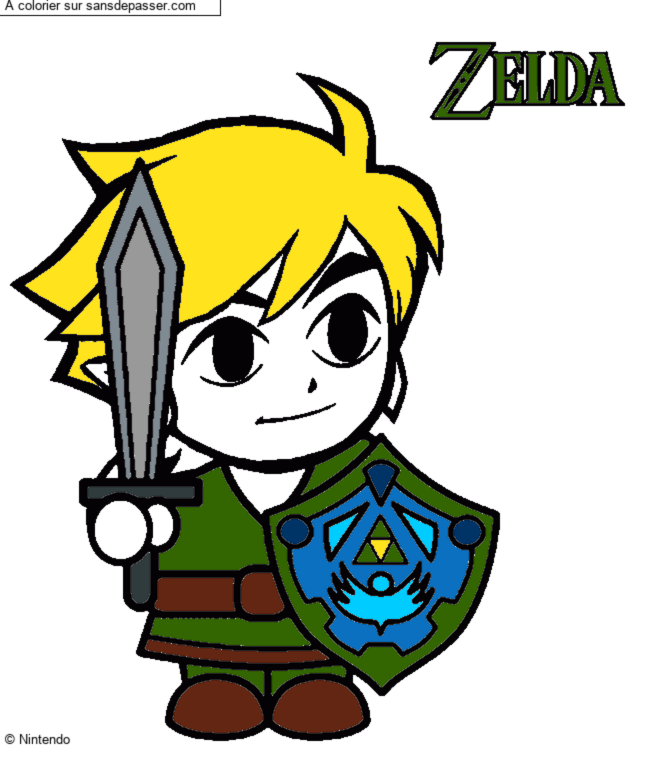 Link avec son &eacute;p&eacute;e et son bouclier - Zelda par un invit&eacute;