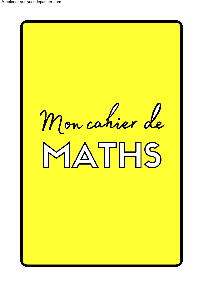 Page de Garde Cahier de Math&eacute;matiques par fafa1977