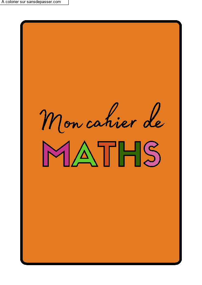 Page de Garde Cahier de Math&eacute;matiques par un invit&eacute;
