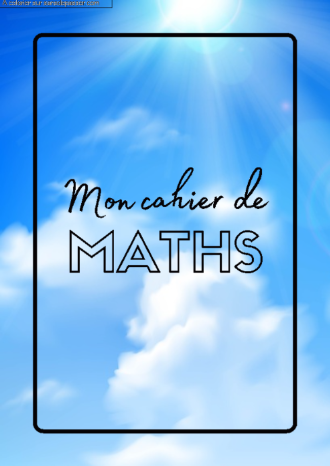 Page de Garde Cahier de Math&eacute;matiques par un invit&eacute;