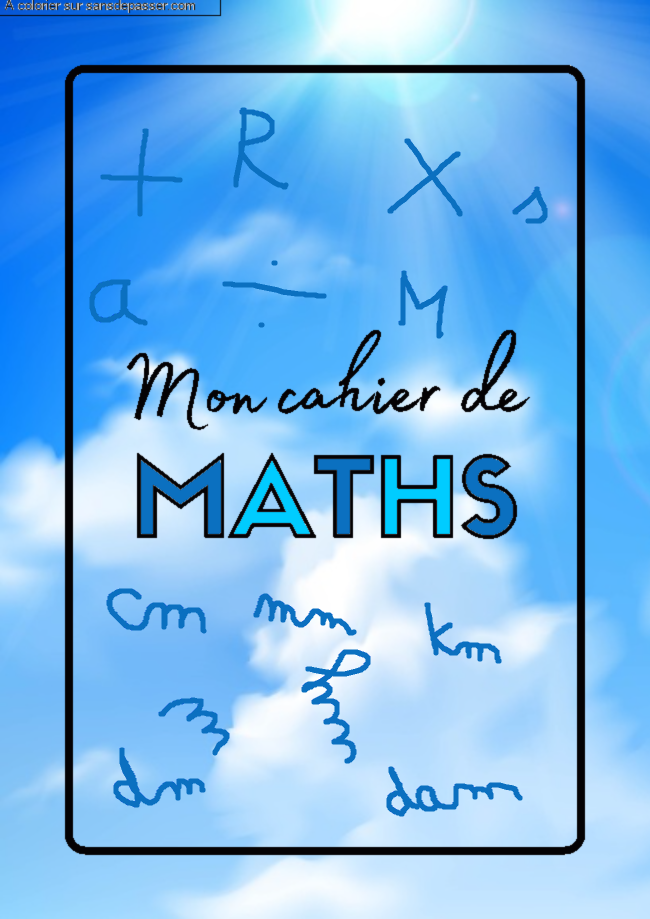 Page de Garde Cahier de Math&eacute;matiques par gaiou20