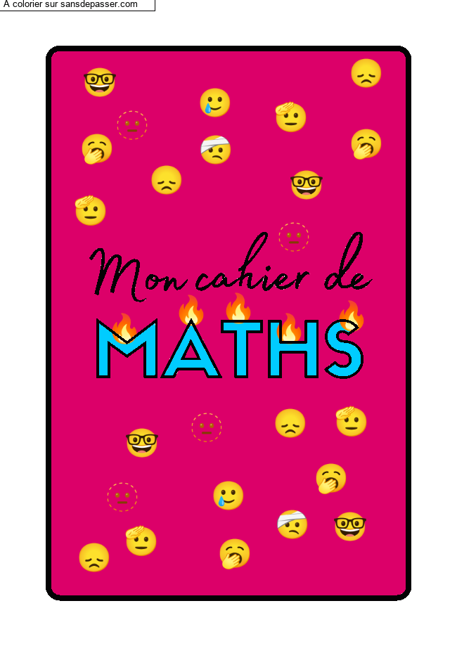 Coloriage Page de Garde Cahier de Math&eacute;matiques par kellychouchou