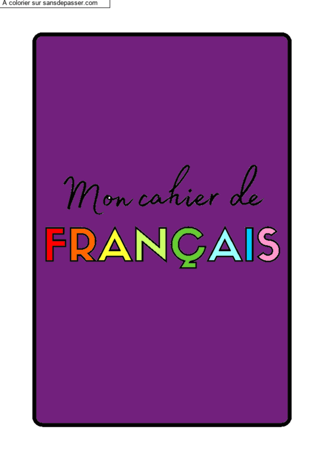 Page de Garde Cahier de Fran&ccedil;ais par un invit&eacute;