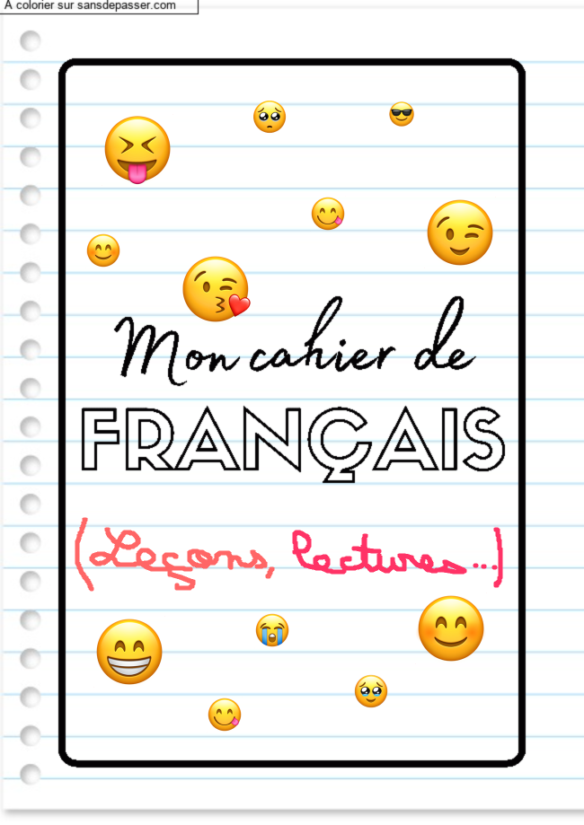 Page de Garde Cahier de Fran&ccedil;ais par gaiou20