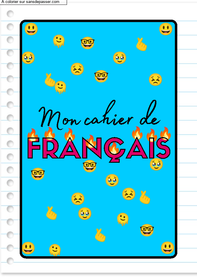 Coloriage Page de Garde Cahier de Fran&ccedil;ais par kellychouchou