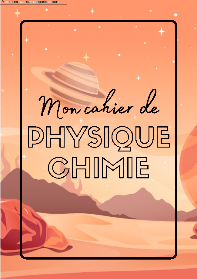 Page de Garde Cahier de Physique Chimie par un invit&eacute;