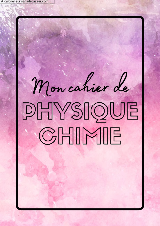 Page de Garde Cahier de Physique Chimie par un invit&eacute;