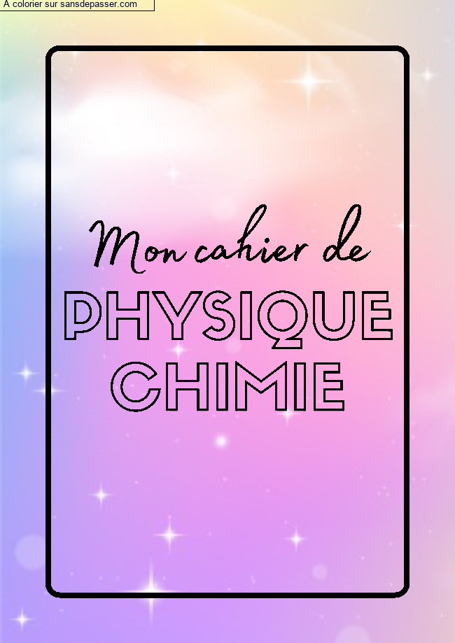 Page de Garde Cahier de Physique Chimie par un invit&eacute;