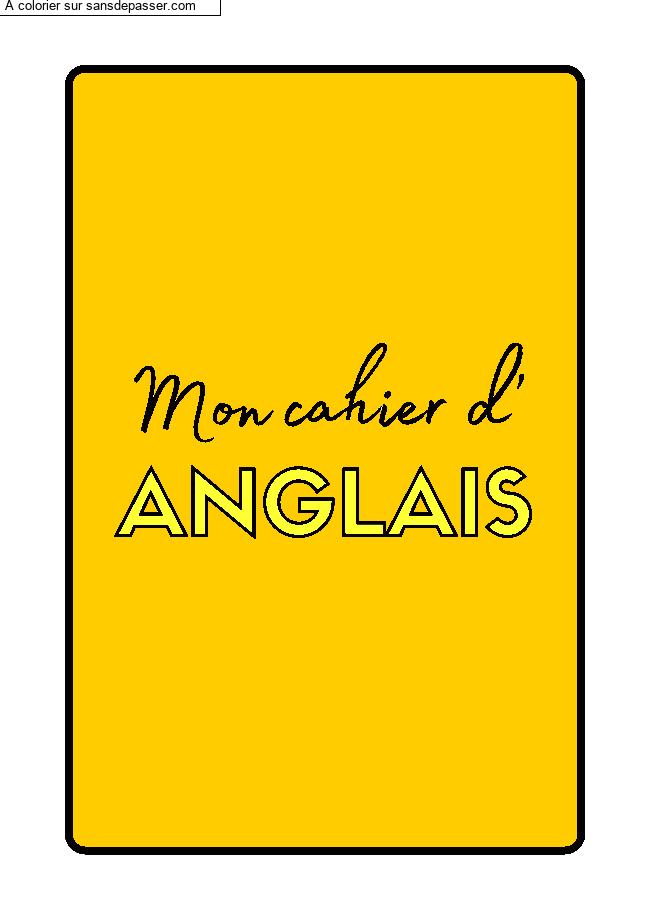 Page de Garde Cahier d'Anglais par un invit&eacute;