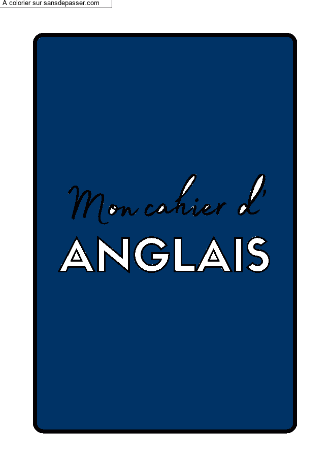 Page de Garde Cahier d'Anglais par fafa1977