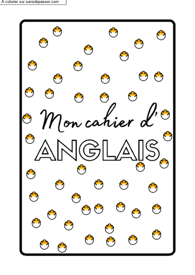 Dessin Colori Coloriage Page De Garde Cahier D Anglais Par Un Invit Dessin colori coloriage page de garde cahier d anglais par un invit