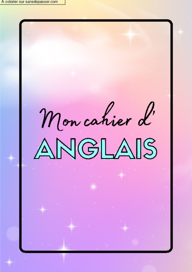 Page de Garde Cahier d'Anglais par un invit&eacute;