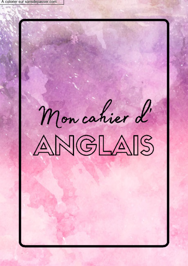 Page de Garde Cahier d'Anglais par un invit&eacute;