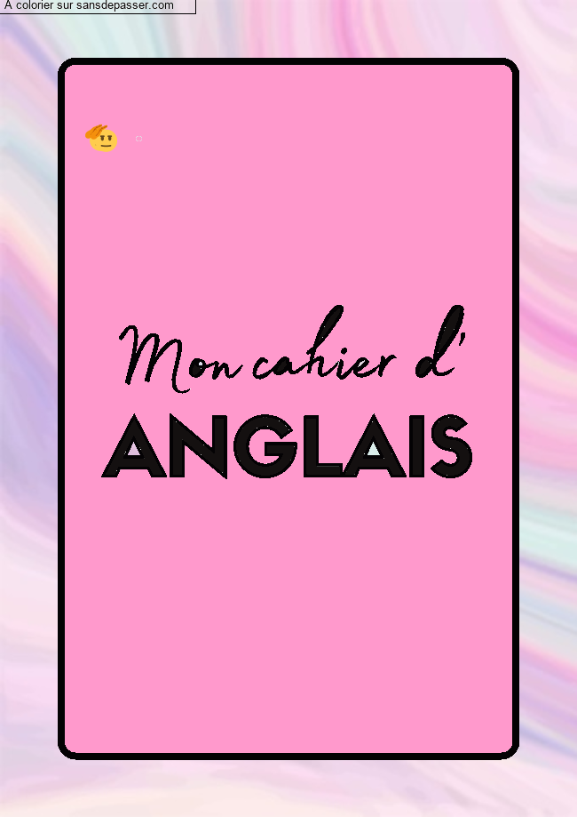 Page de Garde Cahier d'Anglais par Berchi