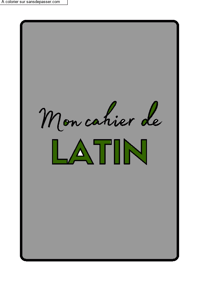 Page de Garde Cahier de Latin par shanna