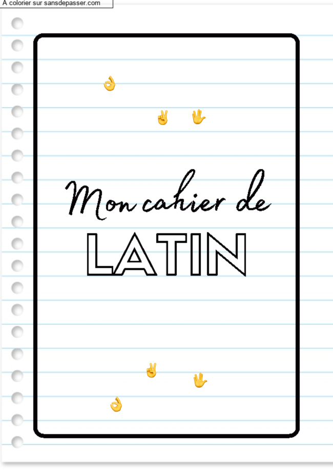 Page de Garde Cahier de Latin par un invit&eacute;